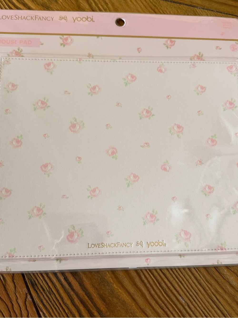 yoobi x LoveShackFancy Patterned Floral Mouse Pad White Pink Green new